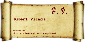 Hubert Vilmos névjegykártya